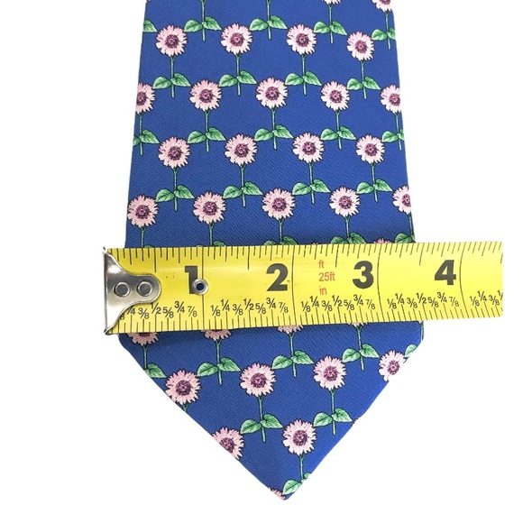 Thomas PINK Men's Neck Tie Blue with Pink Flowers 100% Silk made in Engl… - Picture 12 of 12